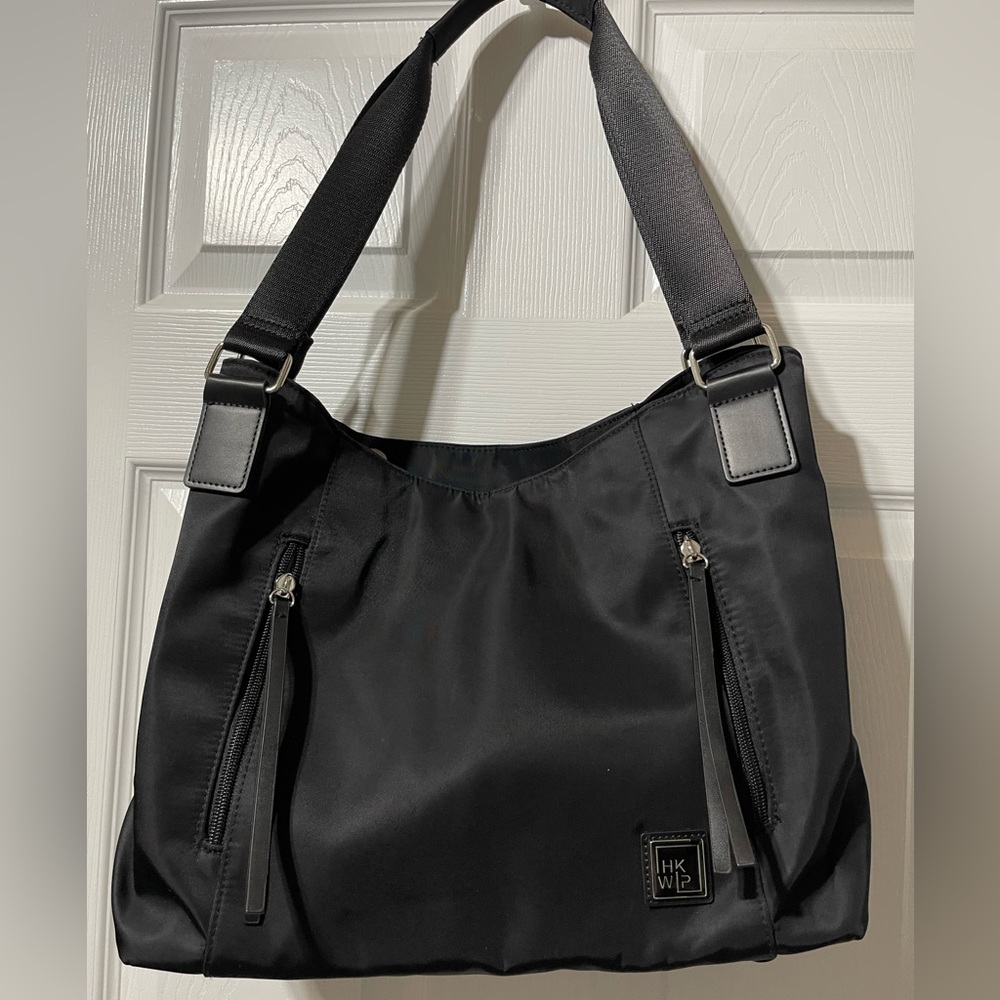 IHKWP Black Nylon Hobo Bag